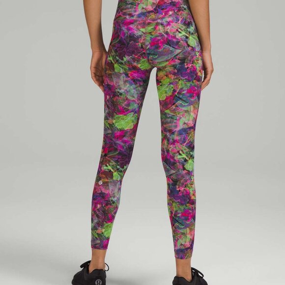 Lululemon Wunder Train High-Rise Tight 25",  Vivid Floral Tone Multi, Size 0 - Picture 2 of 5